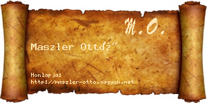 Maszler Ottó névjegykártya