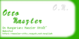 otto maszler business card